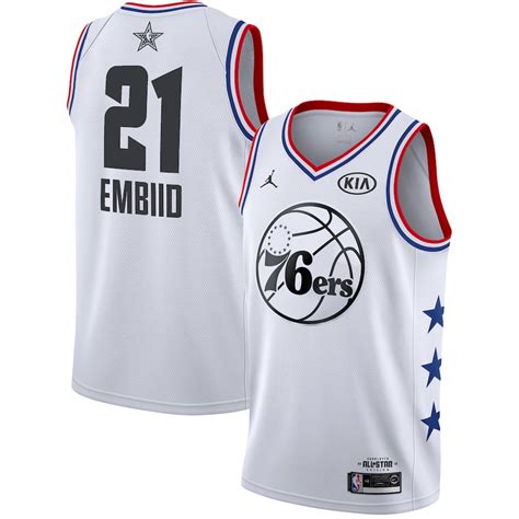 Men's Jordan Brand Joel Embiid White Philadelphia 76ers 2019 NBA All ...