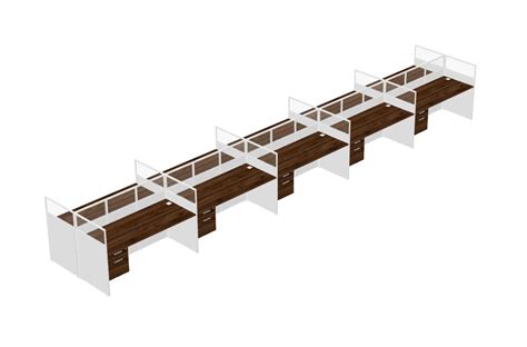 Columbia Walnut Shared Rectangular Office Cubicle Panel System With ...