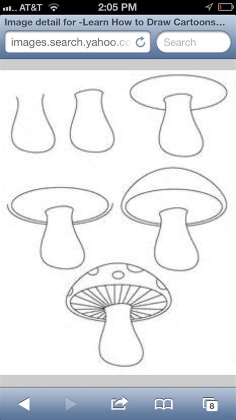 mushroom | Mushroom drawing, Drawing mushroom, Easy drawings