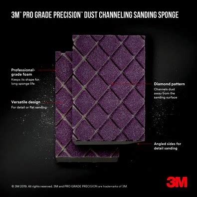 3M™ Pro Grade Precision™ Dust Channeling Block Sanding Sponge - Sprayman