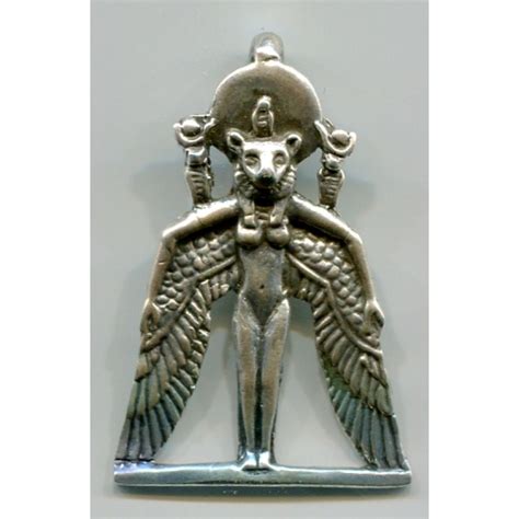 Winged Sekhmet Egyptian Goddess Pendant with Wings in Silver or Bronze