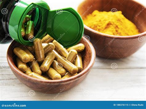 Turmeric Powder and Capsules Stock Image - Image of indian, healthy: 188376115