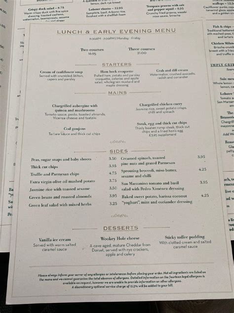 Menu at The Ivy Montpellier Brasserie Cheltenham restaurant, Cheltenham