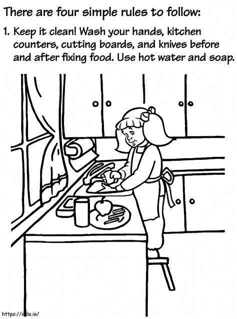 Keep It Clean Food Safety coloring page