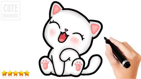 How to Draw a Cute Baby Kitten | Happy Drawings 😹 - YouTube