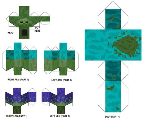 Minecraft Mutant Zombie Papercraft - himmelfahrt ferien