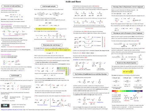 Cheat Sheet: Organic Acids and Bases Study Guide - Chemistry Steps