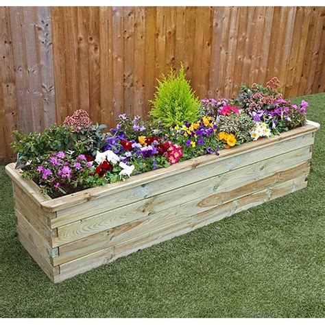 Zest 4 Leisure 1.8m Deep Wooden Sleeper Raised Bed Planter | Raised flower beds, Raised planter ...