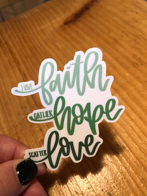 Faith Love Hope Stickers Manifestation Inspirational Sticker - Etsy