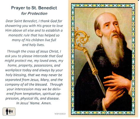 Prayer Holy Card St Benedict Laminated - Wbp-bened - Benedict