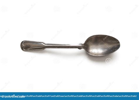 Stainless Steel Tablespoon on White Background Stock Image - Image of ...