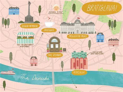 Bratislava, Slovakia - Illustrated Map by Megan Reddi on Dribbble