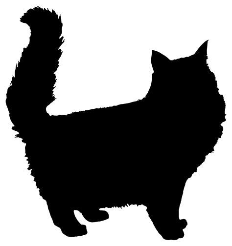 Fluffy cat silhouette | Public domain vectors