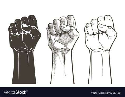 Hand raised air fighting for human rights Vector Image