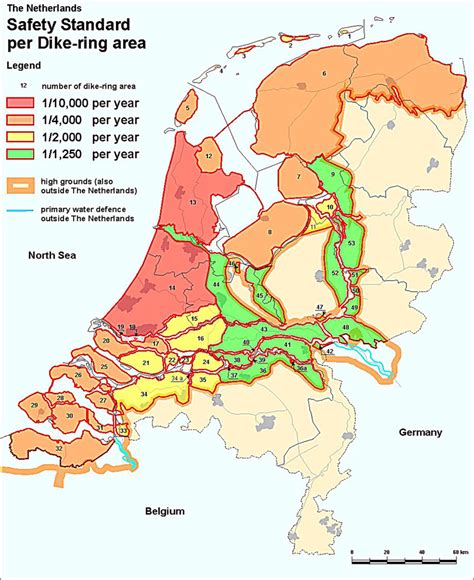 Dike-ring areas and their corresponding safety standards in the ...