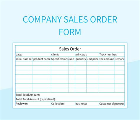 Free Sales Order Form Templates For Google Sheets And Microsoft Excel - Slidesdocs