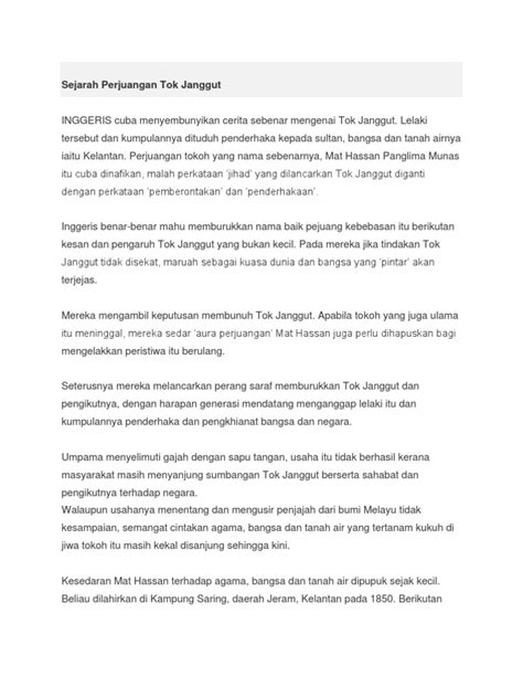 Sejarah Perjuangan Tok Janggut | PDF