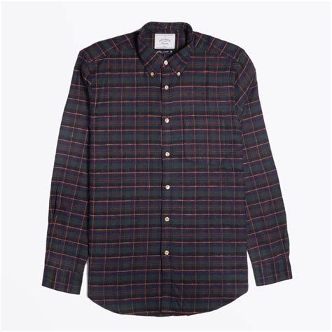 Portuguese Flannel - Checked Shirt - Navy/Green - Mr & Mrs Stitch