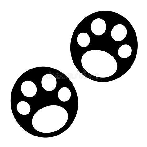 Panda Paw Prints Icon Design Element. Stock Vector - Illustration of ...