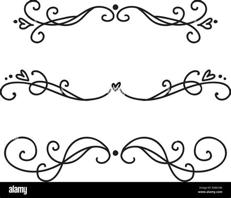 Vector vintage line elegant dividers and separators, swirls and corners ...