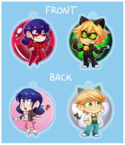 Miraculous Ladybug and Chat Noir Charms by fumblebaum on DeviantArt