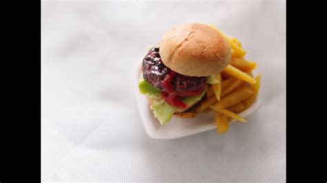 Hamburger - miniature food tutorial using polymer clay - YouTube