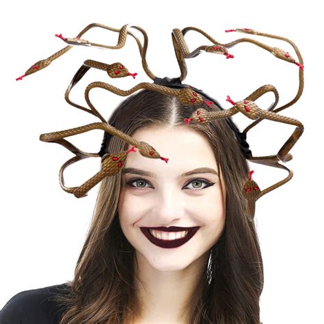 Buy Medusa Snake Halloween Headband Costume Medusa Cosplay Costume Headdress Dress up Headpiece ...