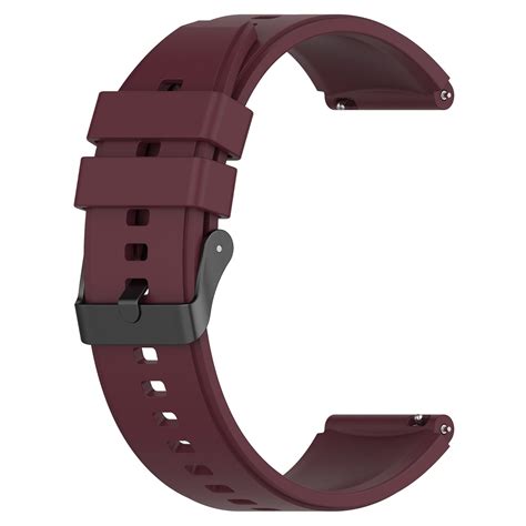 For Samsung Galaxy Watch 5 Pro 45mm 20mm Black Buckle Step Silicone Watch Band (Wine Red ...