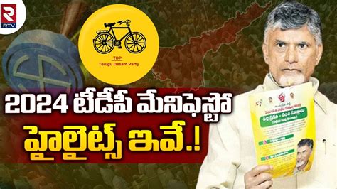 TDP Manifesto 2024 Highlights | టీడీపీ మేనిఫెస్టో హైలైట్స్ ఇవే ...