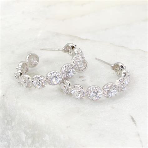 Rhinestone Hoop Earrings - Best of Everything | Online Shopping