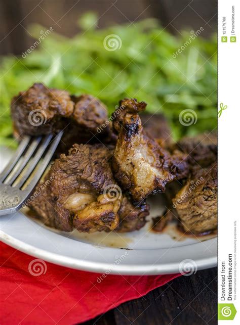 Steak with blood. stock photo. Image of like, happy - 121379788