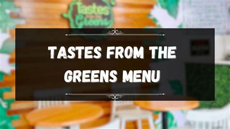 Taste From The Greens Menu Prices Philippines January 2025 Updated