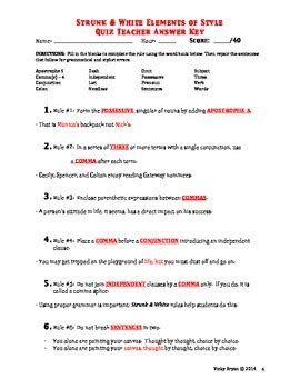 Grammar Quiz - Strunk & White Rules 1-10 by Smart Savvy Secondary