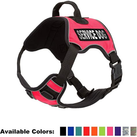 DogLine - SERVICE DOG No-Pull Dog Harness With Reflective Removable Patches Soft Comfortable ...