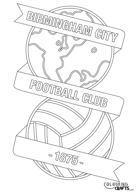 Birmingham City Badge Printable Colouring Page - Colouring Crafts