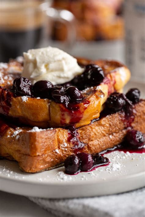 Blueberry Cream Cheese Stuffed French Toast - Away From the Box