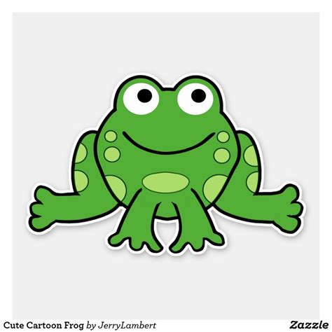 Cute Cartoon Frog Sticker | Zazzle.com | Cartoon frog, Cute cartoon ...