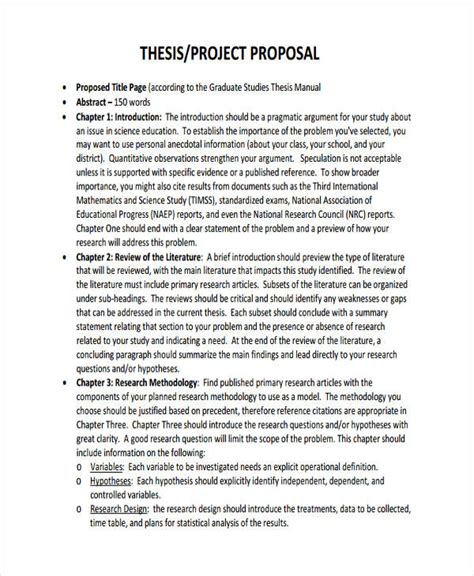 Thesis Proposal - 12+ Examples, Format, How to Make, PDF