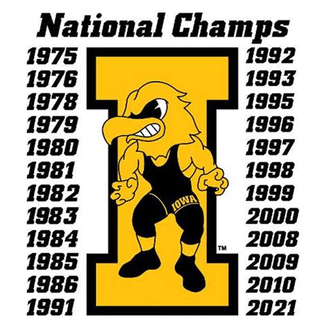 Iowa Hawkeyes Wrestling Champions Decal