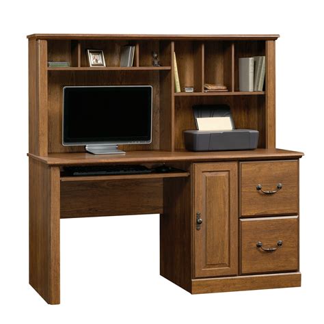 Sauder Orchard Hills Computer Desk with Hutch, Milled Cherry Finish ...