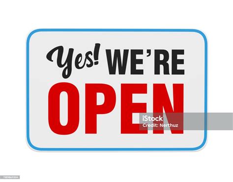 Yes Were Open Sign Isolated Stock Photo - Download Image Now - Open ...