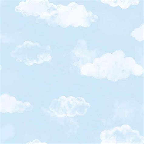 Tiny Tots 2-Collection Sky Blue/White Matte Clouds Design Paper Non ...