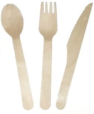 TigerChef 100% Eco-Friendly Biodegradable Birchwood Cutlery, Assorted, 350/Pack - LionsDeal