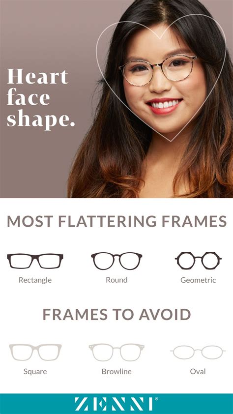 Find the most flattering frames for all face shapes! Which shape are you? | Heart shaped face ...