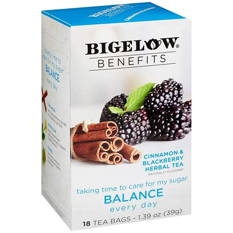 Bigelow Benefits Balance Cinnamon and Blackberry Herbal Tea Bags, 18 ...