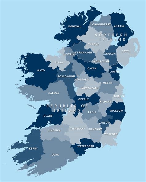 Map of Irish counties - royalty free editable vector map - Maproom