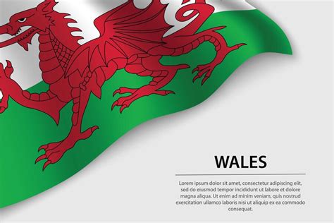 Premium Vector | Wave flag of wales on white background banner or ...