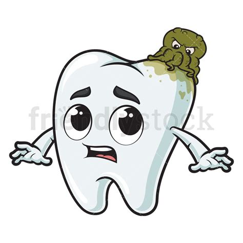 Germ Causing Tooth Decay Cartoon Clipart Vector - FriendlyStock