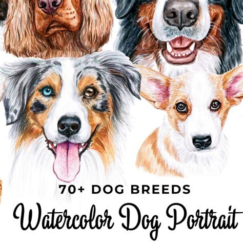 70+ Watercolor Dog Breeds – MasterBundles