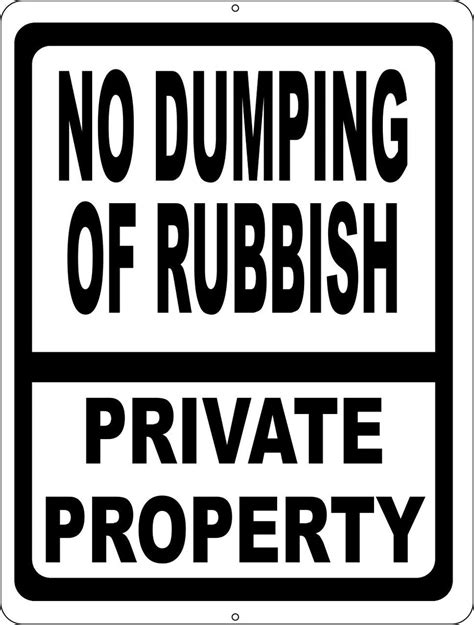 No Dumping of Rubbish Private Property Sign – Signs by SalaGraphics
